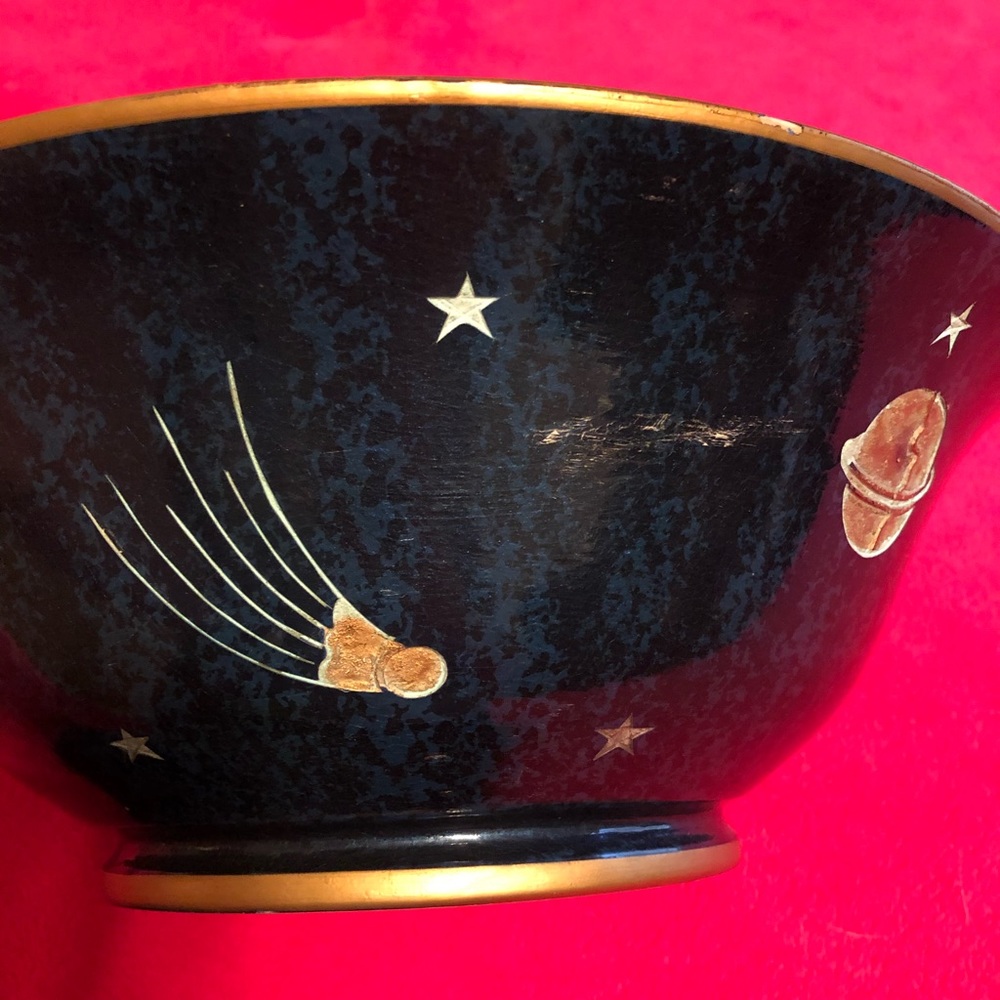 Vintage Large Gold Sun Moon Stars Decorative Bowl - Picture 7 of 15
